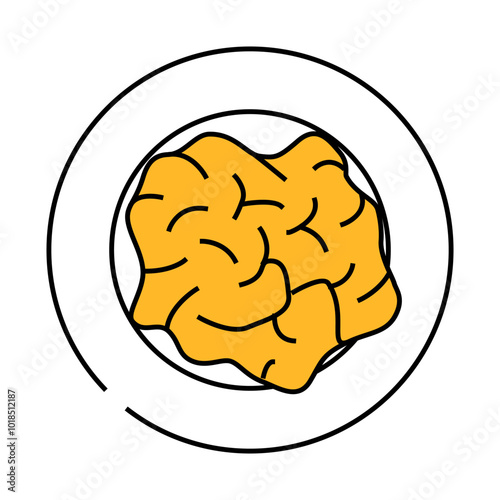 egg scramble line icon vector. egg scramble sign. isolated symbol illustration