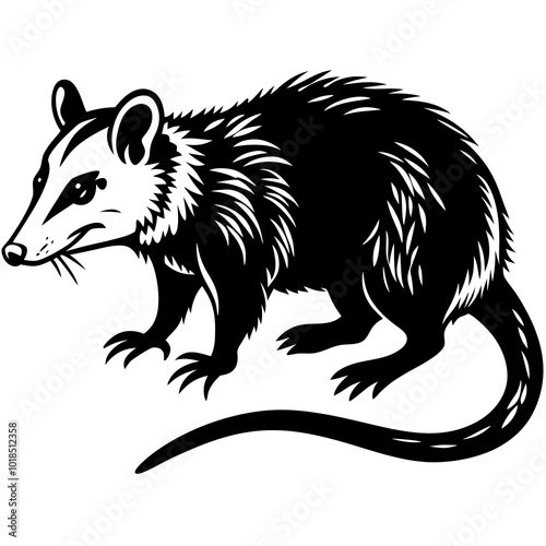  Opossum silhouette vector illustration