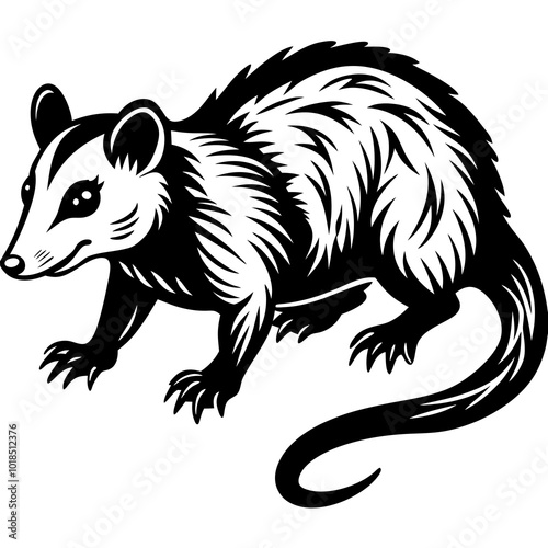  Opossum silhouette vector illustration