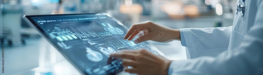 Close-up of hands scanning medical equipment into a digital logistics system, photorealistic healthcare inventory management Close-up of hands scanning medical equipment into a digital logistics system, photorealistic healthcare inventory management