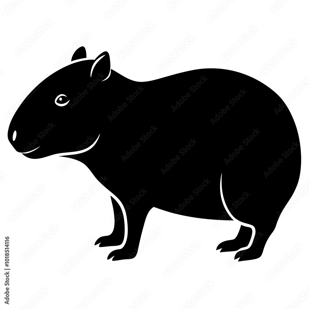  Capybara silhouette vector illustration