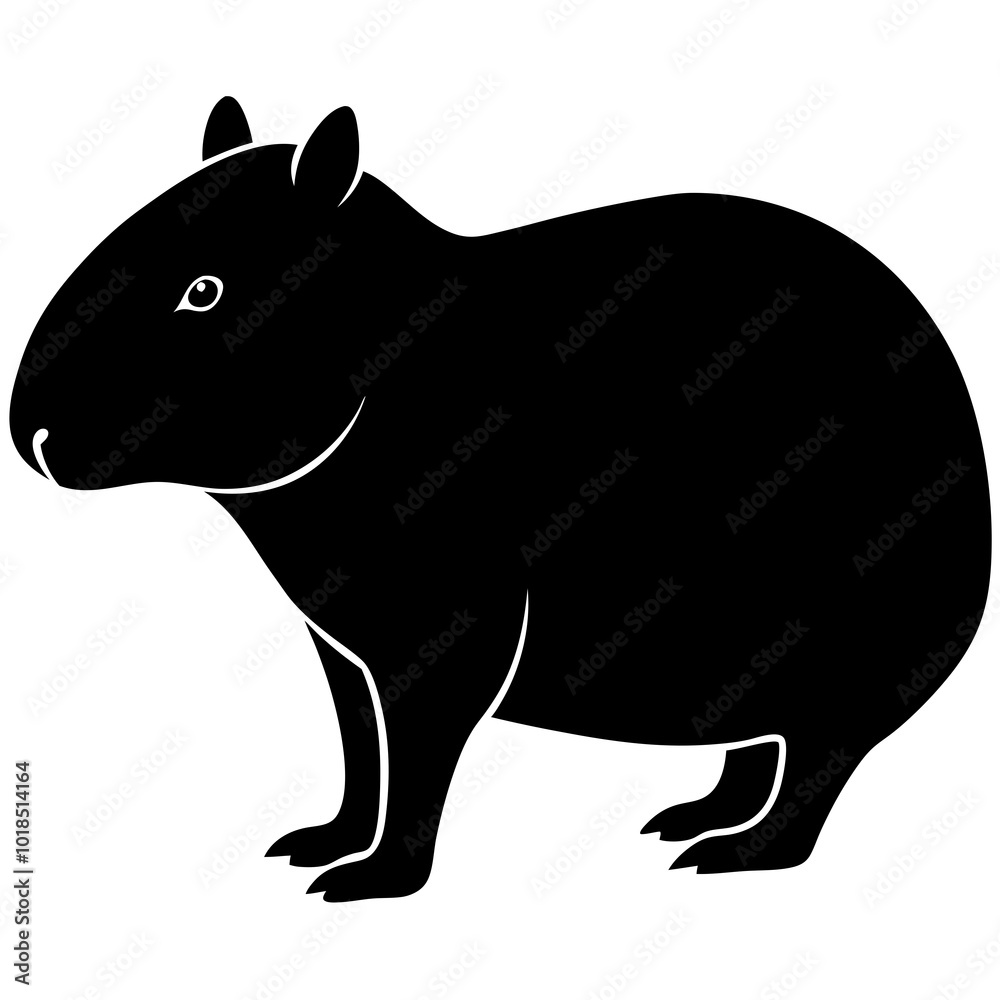 Fototapeta premium Capybara silhouette vector illustration
