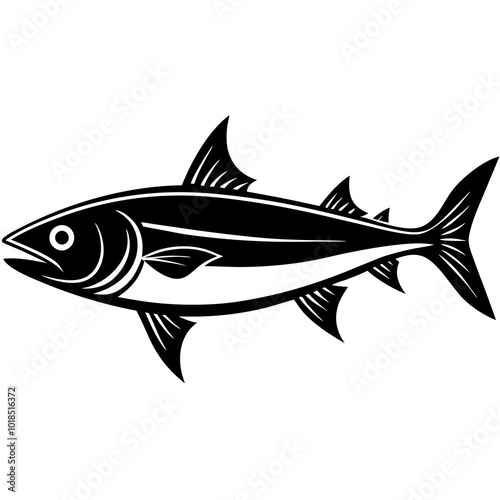  Kingfish silhouette vector illustration