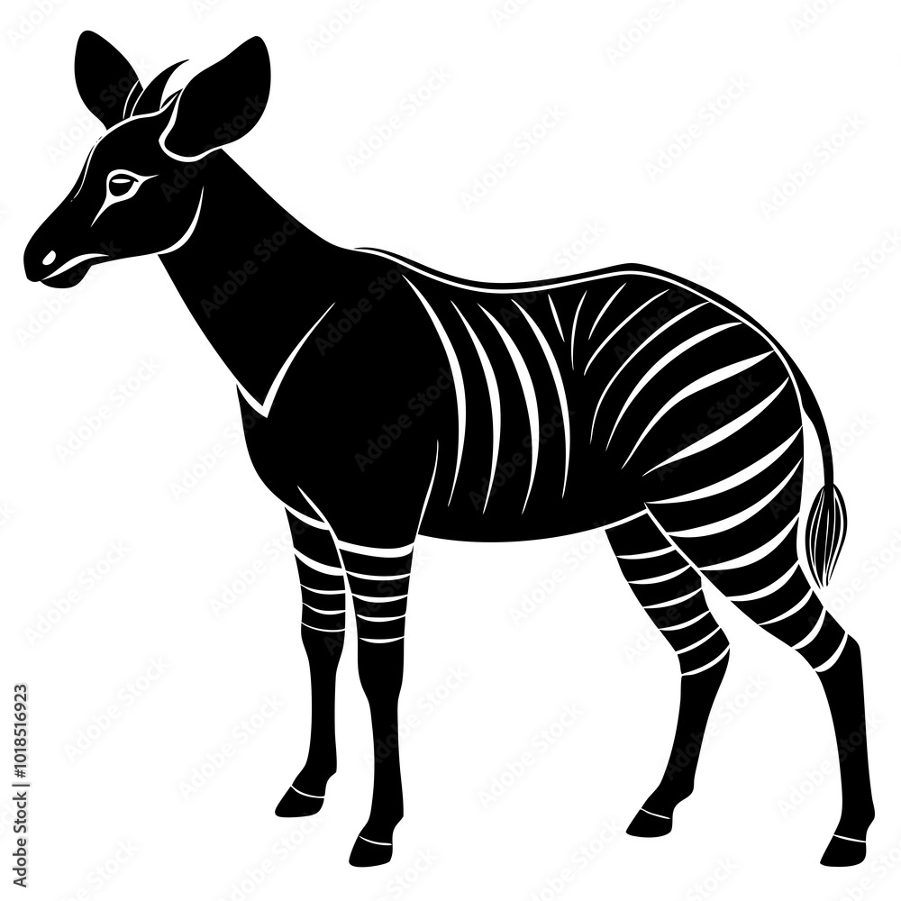 custom made wallpaper toronto digitalOkapi silhouette vector illustration