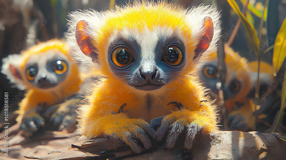 illustration of a cute slow lorises child illustration of a cute slow lorises child