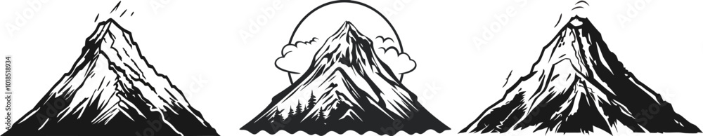 Obraz premium Mountain Peak Vector Icon Collection