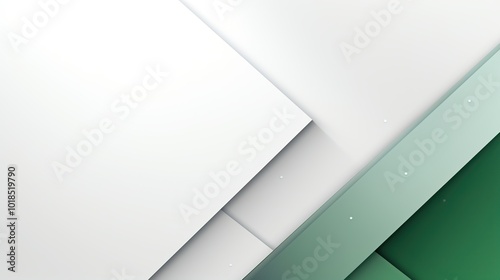 Abstract Geometric Background with White and Green Color Scheme