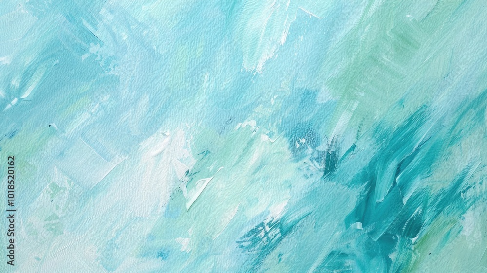 Abstract Turquoise and White Brushstroke Painting Abstract Turquoise and White Brushstroke Painting