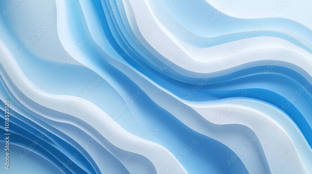 Fototapeta premium Abstract Blue and White Curved Lines