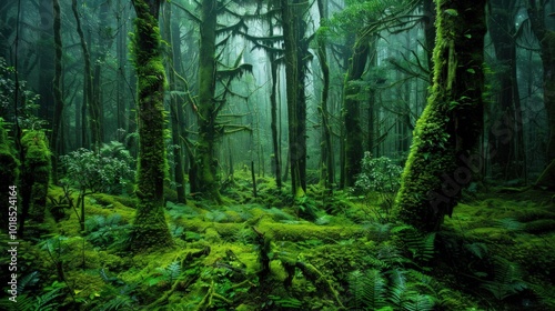 A Lush and Misty Rainforest