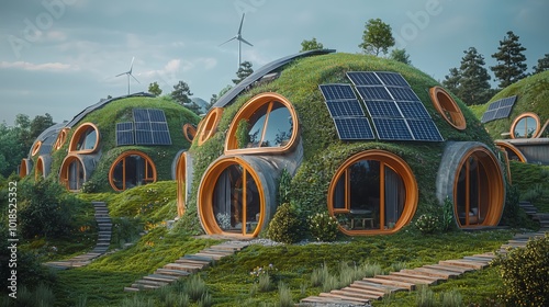 Futuristic Eco Village with Dome Shaped Homes