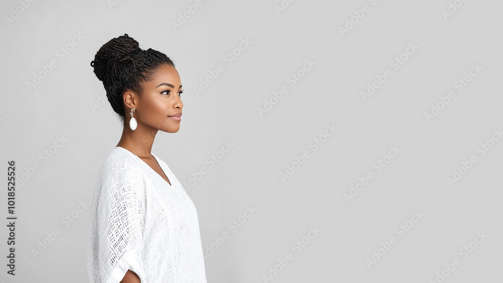 Afro woman wearing traditional middle east kaftan cloth costume Afro woman wearing traditional middle east kaftan cloth costume