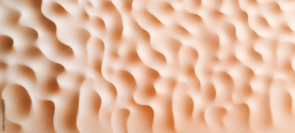 Close-up of the texture of an organic material featuring soft curves and undulating shapes in warm peach tones Close-up of the texture of an organic material featuring soft curves and undulating shapes in warm peach tones