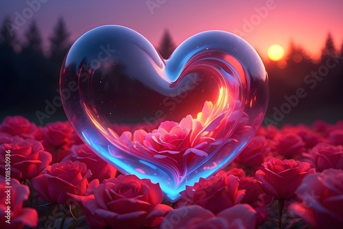 Kristallines Herz - Valentinstag - Liebe