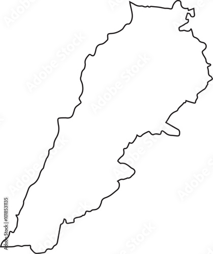 Lebanon outline map icon vector logo design template
