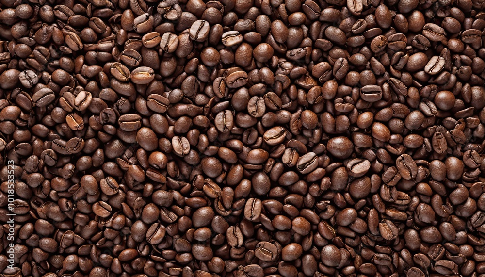 Scattered coffee beans in line on white 10 Scattered coffee beans in line on white 10