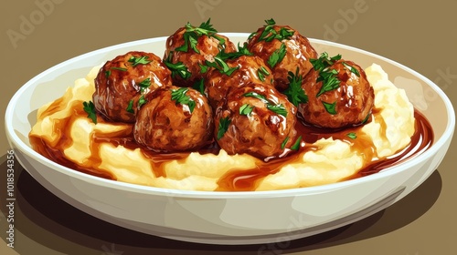 Delicious Swedish Meatballs with Mashed Potatoes