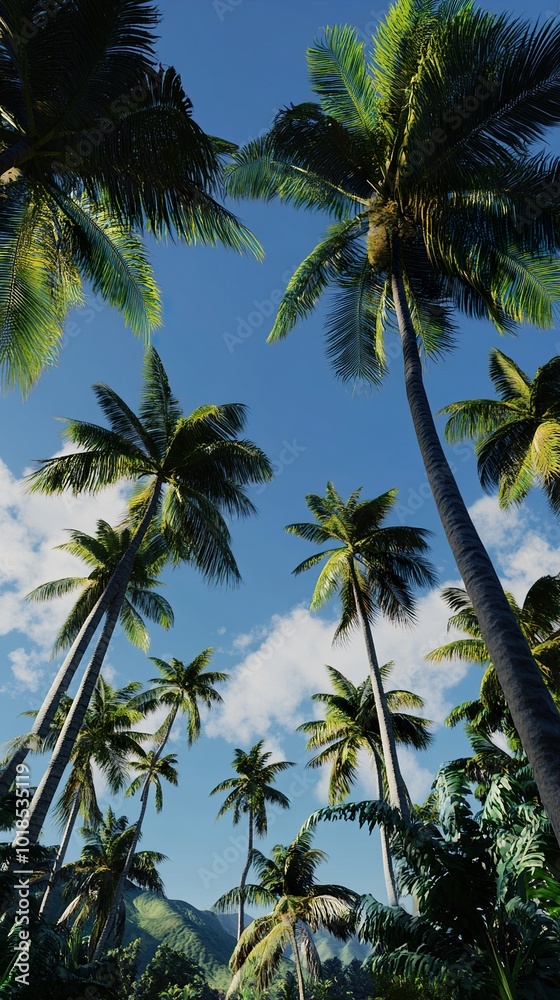 Tropical Paradise: Palm Trees and Blue Skies Tropical Paradise: Palm Trees and Blue Skies