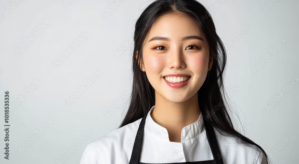young women in work uniforms and aprons, highlighting their warm smiles and approachable demeanor, perfect for hospitality or service industry promotions. young women in work uniforms and aprons, highlighting their warm smiles and approachable demeanor, perfect for hospitality or service industry promotions.