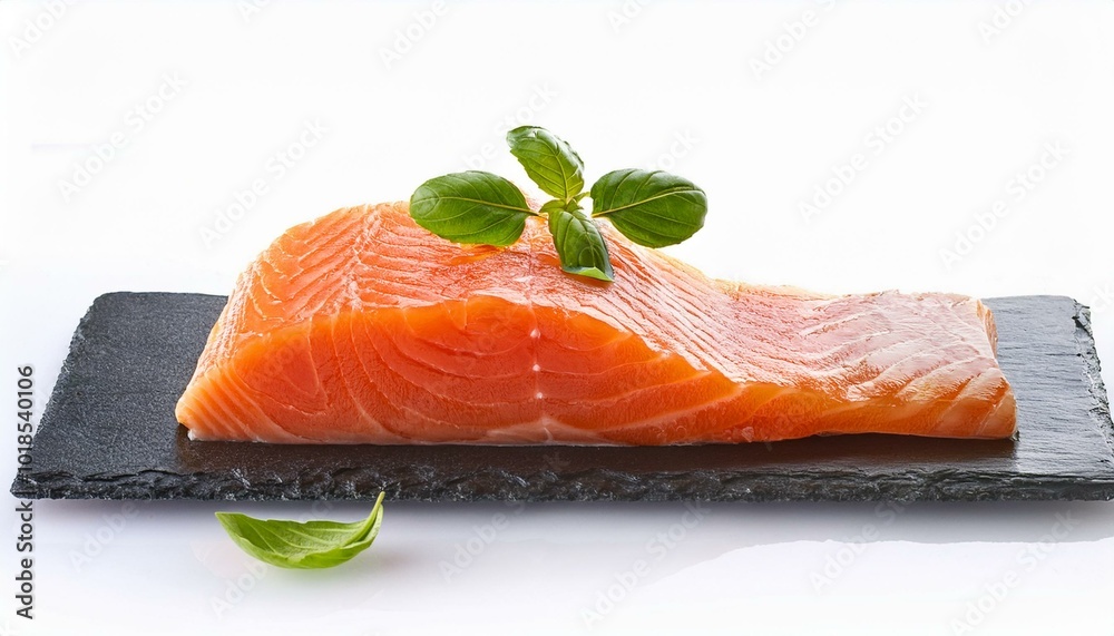 Fresh raw salmon fillets on a white background. Fresh raw salmon fillets on a white background.