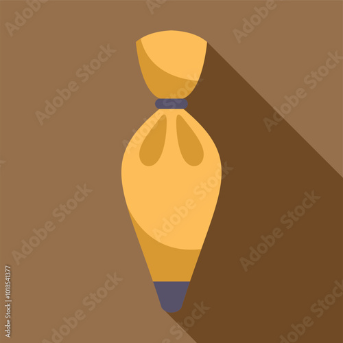 Yellow pastry bag for cream decorating, using by confectioner in his work