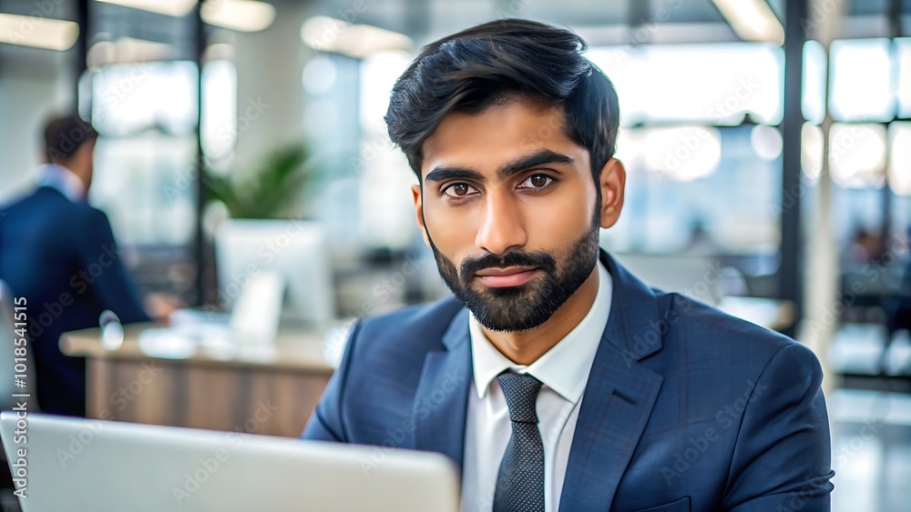 Indian Businessman Working in a Sleek Modern Office Environment
Indian Businessman Working in a Sleek Modern Office Environment