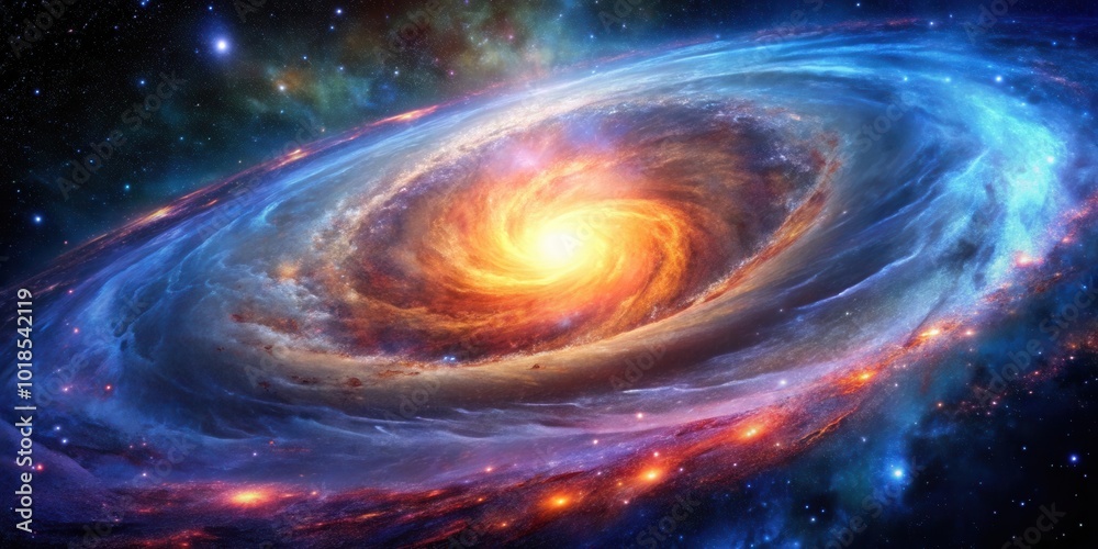 A cosmic dance of swirling gas and dust, illuminating the vastness of space with vibrant hues and celestial wonder.