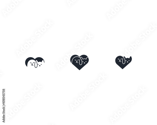 Dog and cat logo design template vector, line of pet logo design suitable for pet shop, store, cafe, business, hotel, veterinary clinic, Domestic animal vector illustration logotype, sign, symbol.