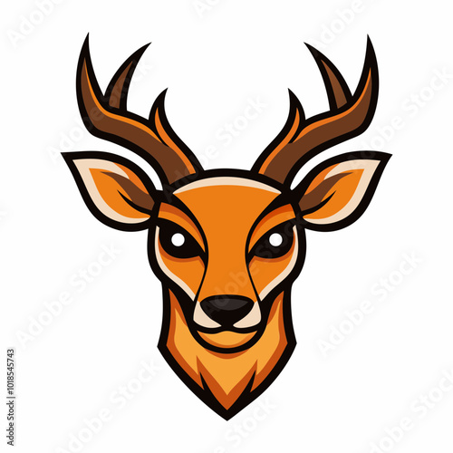 Mascot logo of deer face designed for T-Shirt print