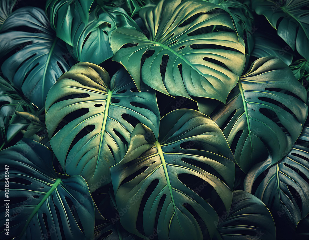 Monstera leaves background Monstera leaves background