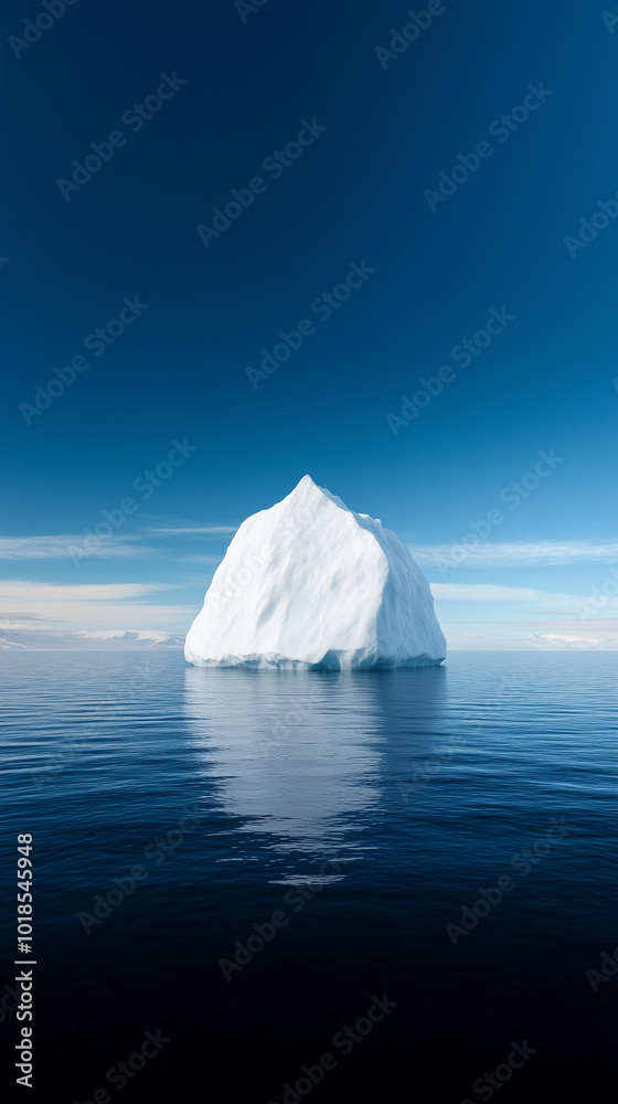 Icebergs floating in a deep blue sea, phone wallpaper background Icebergs floating in a deep blue sea, phone wallpaper background