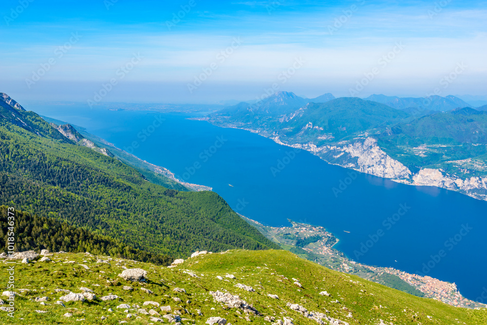 Fragment of a nice mountain view Garda Lake from the trail at Monte Baldo in Italy. Fragment of a nice mountain view Garda Lake from the trail at Monte Baldo in Italy.