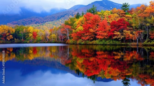 Autumnal Reflections on a Tranquil Lake