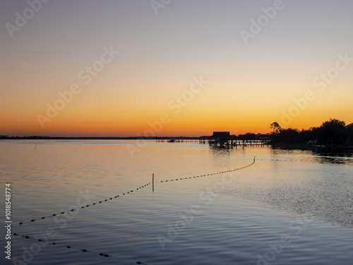 Sunset cloudscape over the bay in St. Andrews Florida, Panama City, Florida