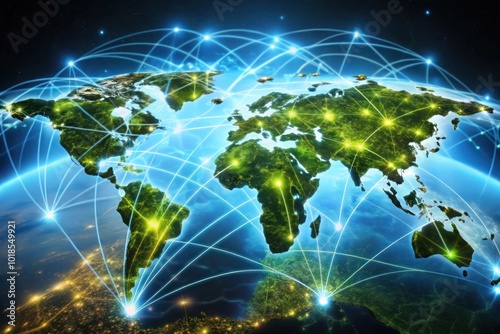 Global Connection Lines Data Exchange, Pandemic, Computer Virus
