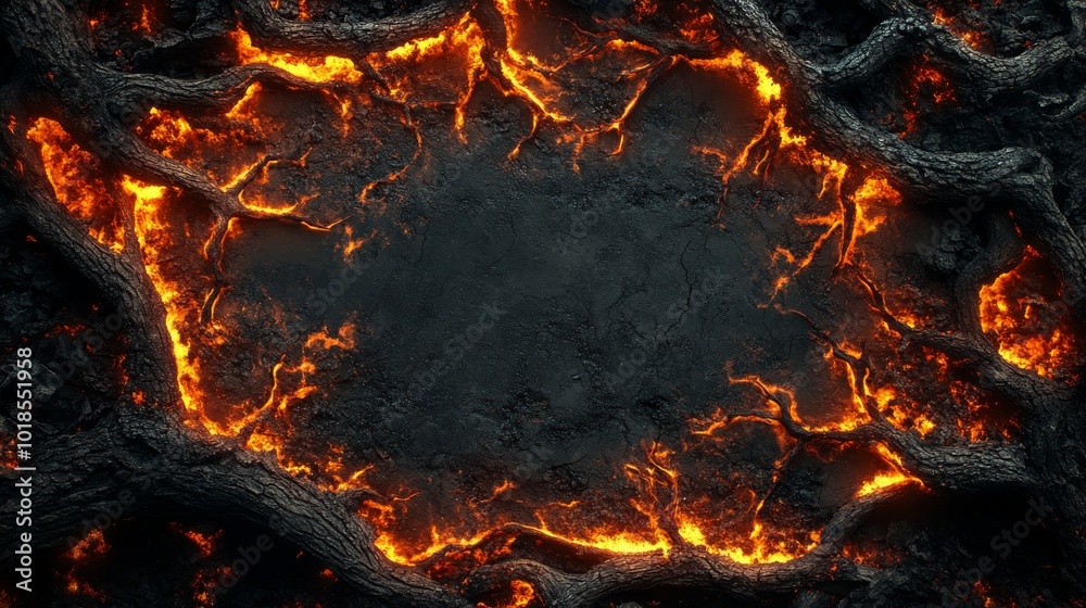 Molten Lava Flowing Through a Volcanic Vent Molten Lava Flowing Through a Volcanic Vent