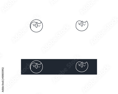 Dog and cat logo design template vector, line of pet logo design suitable for pet shop, store, cafe, business, hotel, veterinary clinic, Domestic animal vector illustration logotype, sign, symbol