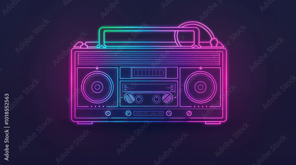 Fototapeta premium Neon Boombox