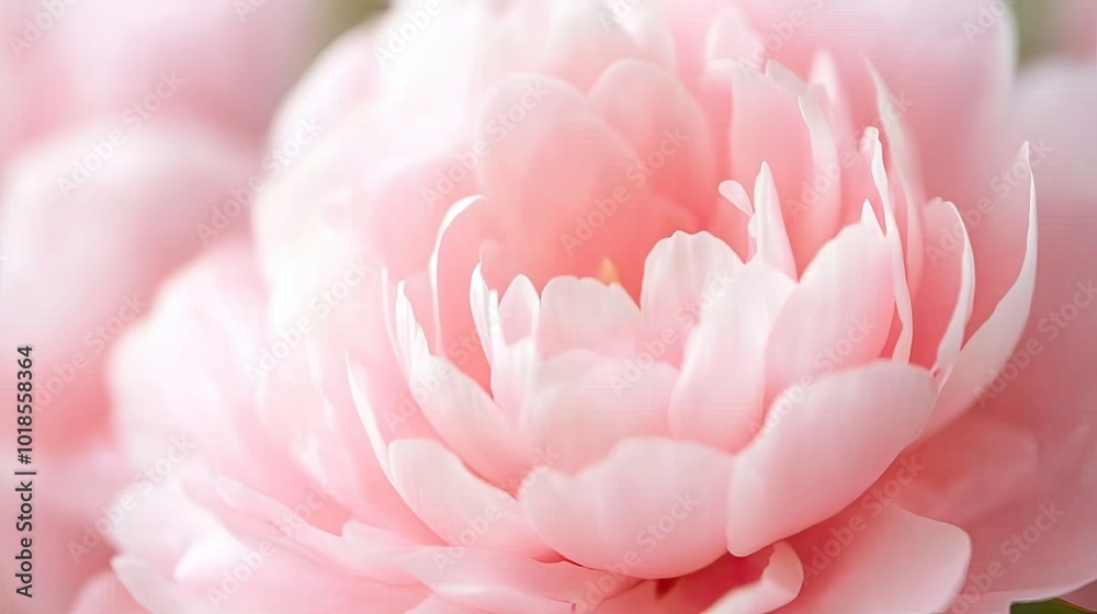 Soft Pink Peony Flower in Gentle Light