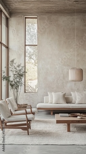 Modern Minimalist Japandi Living Room Design