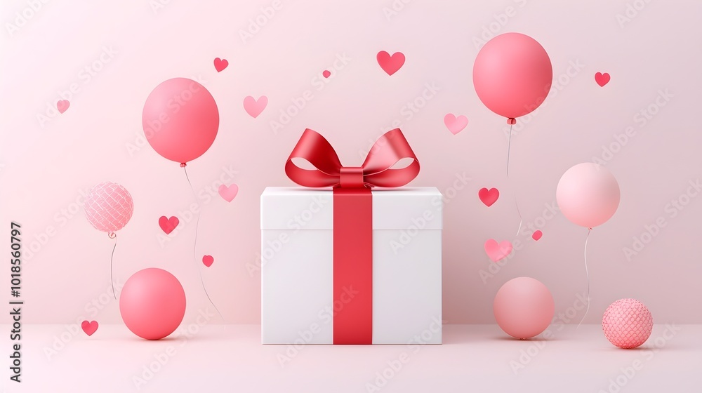 Festive Metallic Gift Box with Shiny Ribbon - Perfect Celebration Scene for Holidays Birthdays and Special Occasions in Flat Design Festive Metallic Gift Box with Shiny Ribbon - Perfect Celebration Scene for Holidays Birthdays and Special Occasions in Flat Design