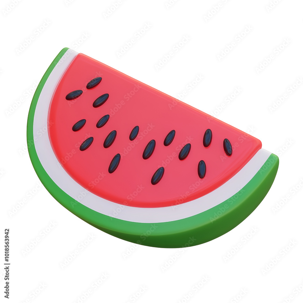 slice of watermelon 3d render icon isolated on transparent background cutout slice of watermelon 3d render icon isolated on transparent background cutout