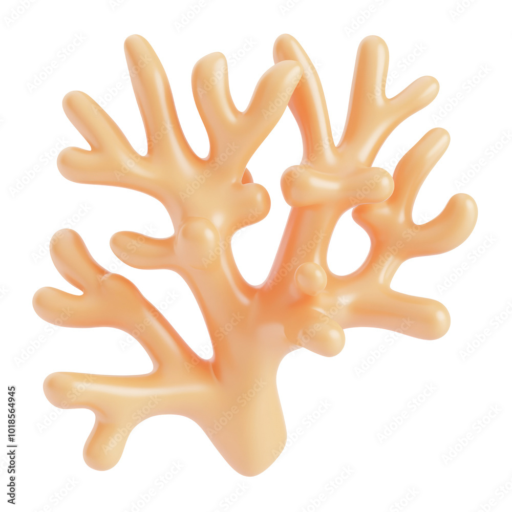 orange coral reef 3d render icon isolated on transparent background cutout orange coral reef 3d render icon isolated on transparent background cutout