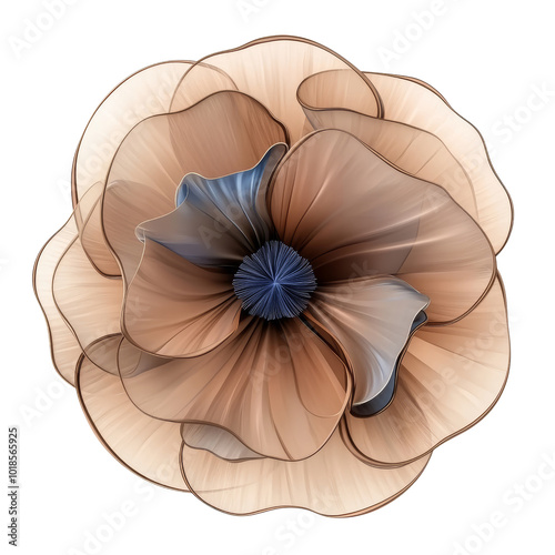 Fototapeta Naklejka Na Ścianę i Meble -  brown beige flower isolated on transparent background cutout