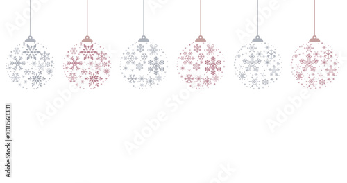 雪の結晶のクリスマスボール素材