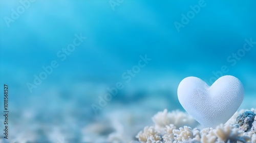 Enchanted Crystal Heart in Mystical Ocean Depths - A Shimmering Underwater Scene with Ethereal Coral and Glowing Waters
