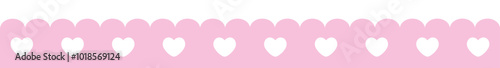 Scalloped edge border isolated. Cute lace border.