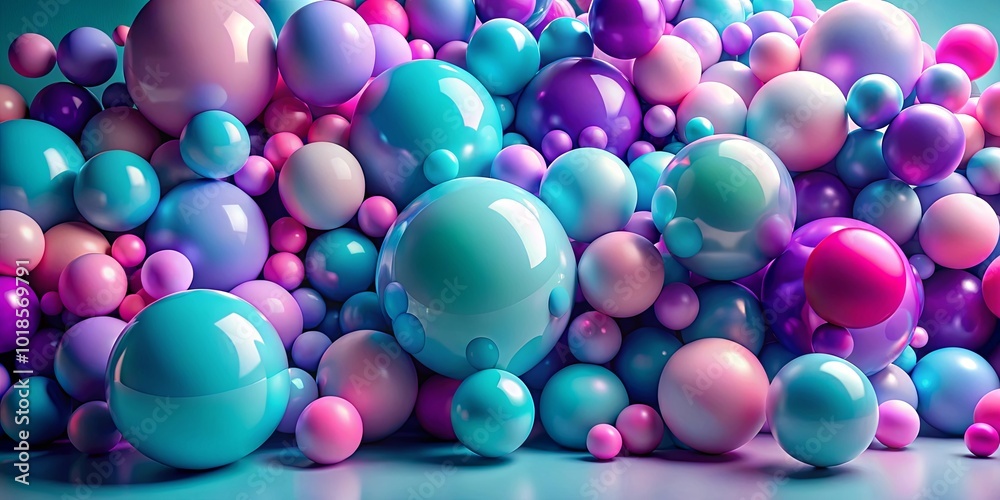 A vibrant collection of glossy spheres in various shades of blue, pink, and purple, creating a mesmerizing and playful composition. A vibrant collection of glossy spheres in various shades of blue, pink, and purple, creating a mesmerizing and playful composition.
