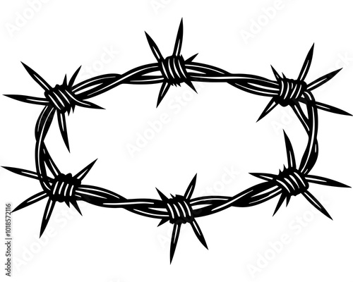 Barbed Wire silhouette ,Barbed Wire vector illustration