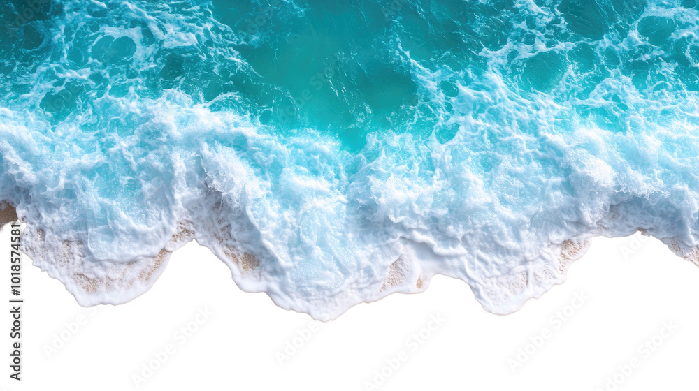 Fototapeta premium Sea waves from the air transparent background